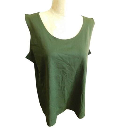 Chico's Size XL (3) DArk Green Scoop Neck Tank Style Top STRETCH NWT - Picture 1 of 2